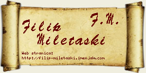 Filip Miletaški vizit kartica